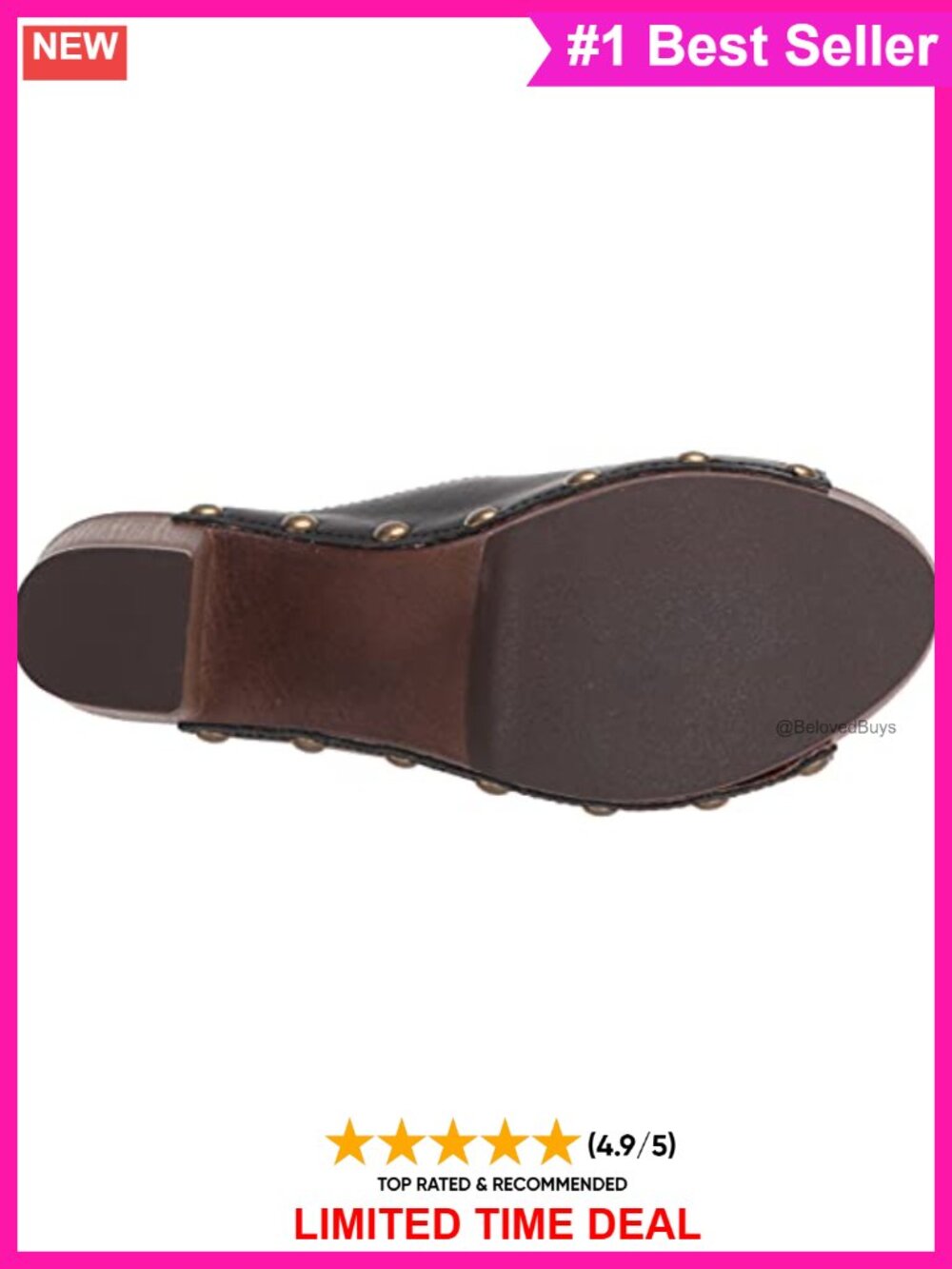Sbicca Clog Mule Leather Suede Platform Open Toe Slip On Heel - Picture 3 of 6